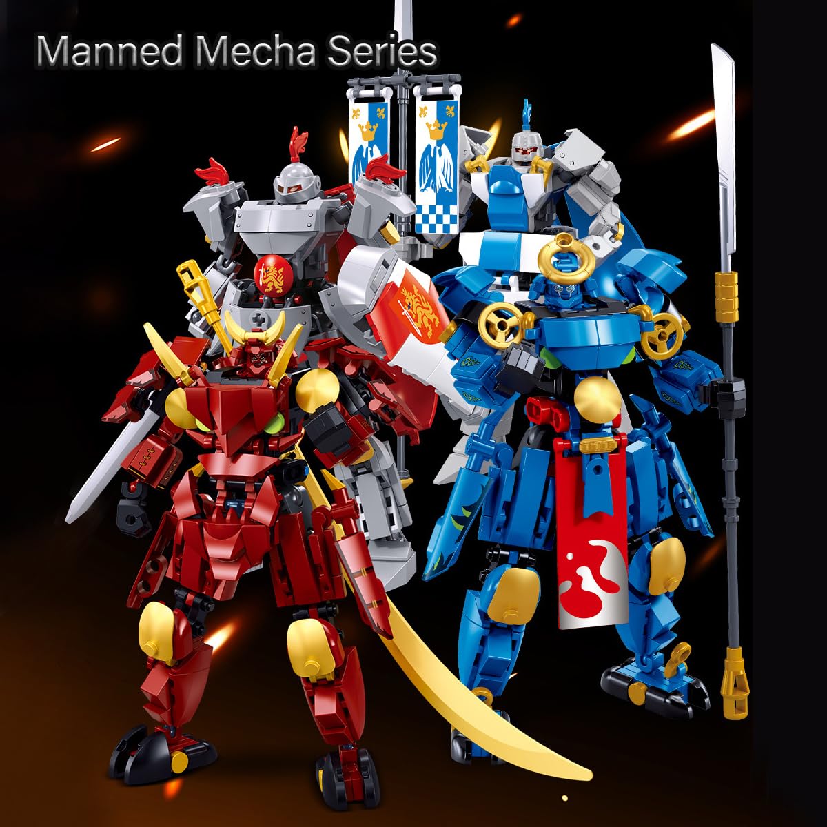 DAHONPA Flag-Guarding Knight Manned Mecha Robot Building Blocks
